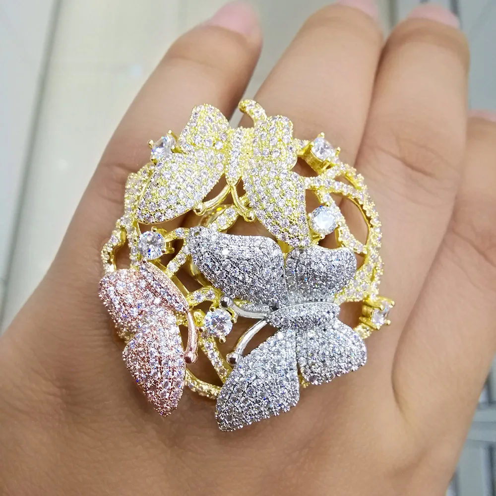 

GODKI Famous Brand Luxury Fireworks Flowers Cubic Zironia CZ Statement Big Ring For Women Wedding Dubai Bridal Finger Rings 2018