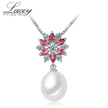Fashion Necklace Freshwater Pearl Jewelry 8-9mm Natural Pearl Pendant Necklace 925 Sterling Silver Flower Pendants For Women Fashion Necklace Freshwater Pearl Jewelry 8-9mm Natural Pearl Pendant Necklace 925 Sterling Silver Flower Pendants For Women