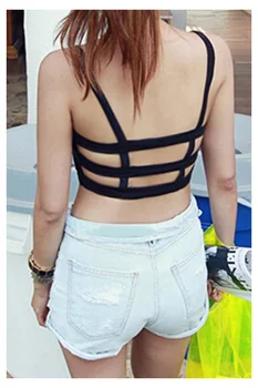 

Women Sexy Hollow Stripes Padded Bra Tank Mini Vest
