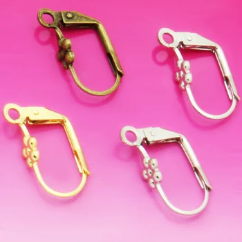 

50Units Grape Ear Clip Silver/Gold/Antique Bronze/Rhodium Silver Earrings Brass materia Flattening Line Jewelry Fittings