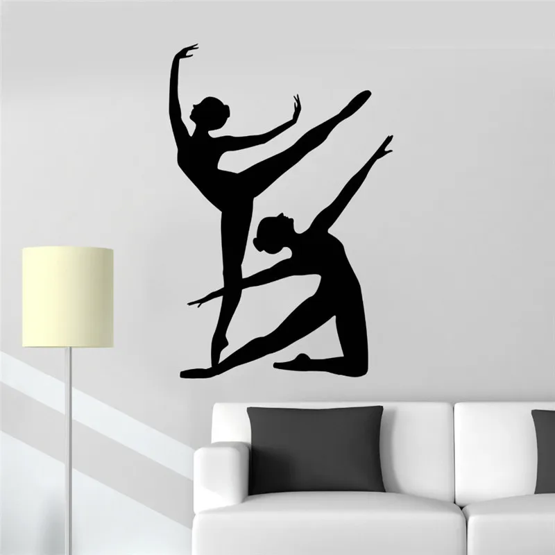 Ballet Dancers Girls Silhouette Wall Decals Living Room Girls Room
