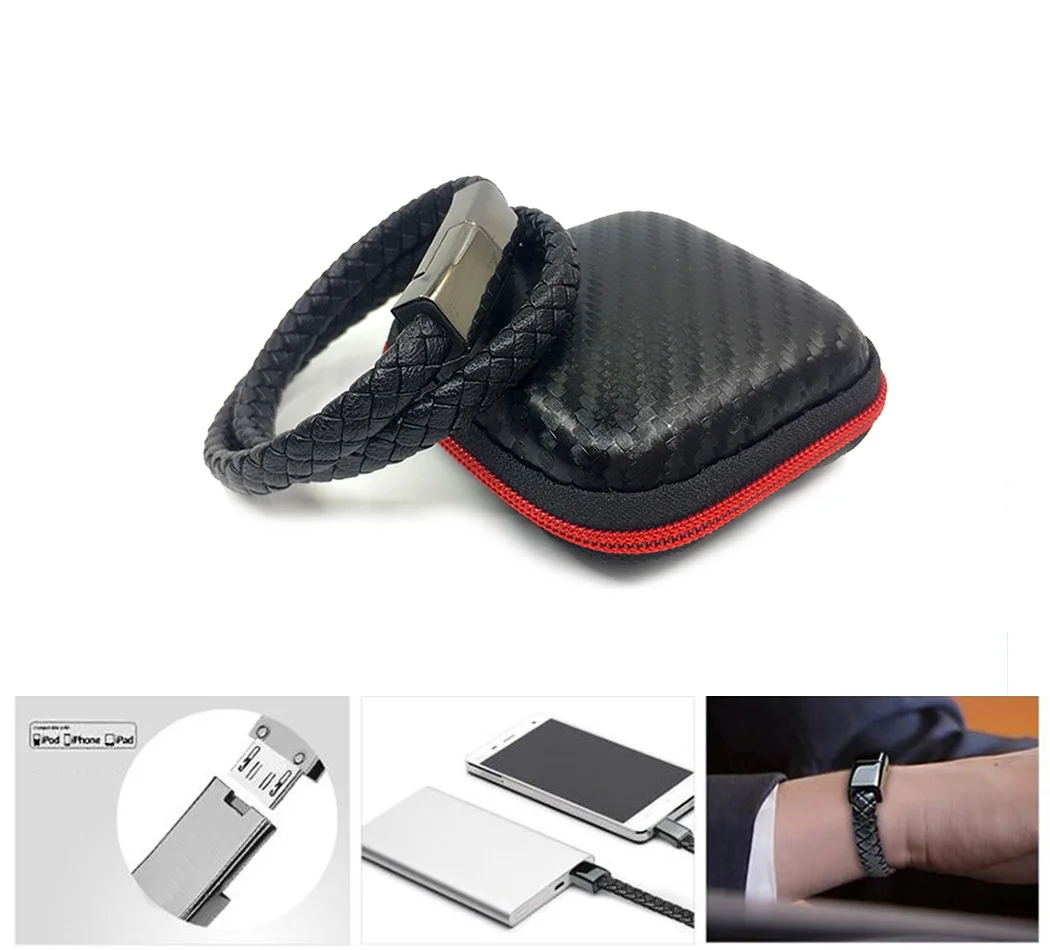 

Portable Leather Travel Fast USB Phone Charger Bracelet Charger Data Charging Cable Synchronization Cable Samsung S8 S9 Bracelet