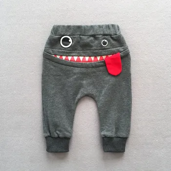 

2019 New spring and autumn kids clothing Baby Children Kids Boys Girls Cartoon Shark Tongue Harem Pants Trousers Pants baby