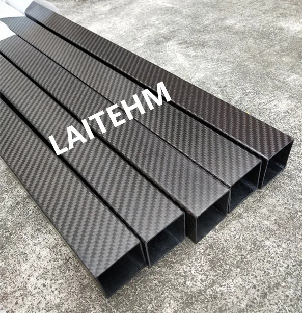 1pcs 3K full carbon fiber square tube high strength length 1000mm OD 15mm 20mm 25mm 30mm 40mm 50mm 60mm Glossy Surface