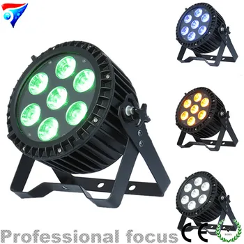 

Free Shipping 4pcs/Lot 7x18w 6in1 Rgbwa+Uv Par Led Disco Lights Led Par Light For Stage Effect