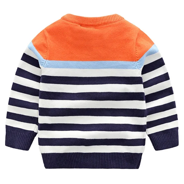 Детский свитер, хлопковый пуловер в полоску для мальчиков, свитер