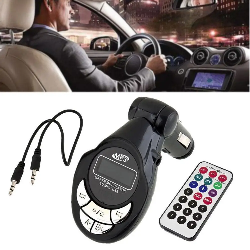4 in1 Car MP3 Player Wireless FM Transmitter Modulator USB SD CD MMC ...