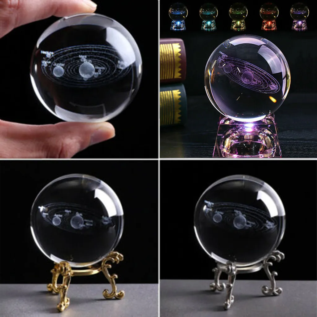 Us 855 40 Off3d Solar System Crystal Ball Engraved Solar System Miniature Planets Model 6cm8cm With A Beautiful White Engraving Dropshipping In
