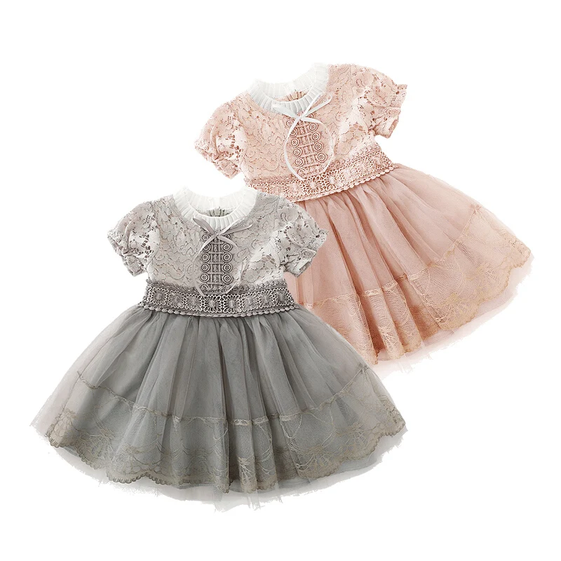 

Baby Kids Girls Princess Dress Brand Summer Floral Lace Tulle Dresses For Girls Vintage Party Toddler Girl Clothing 1-8Yrs Tees