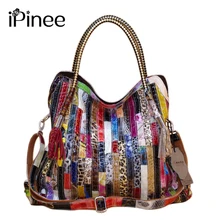 IPinee Сумки из натуральной коровьей кожи для женщин, брендовые сумки из натуральной воловьей кожи с пайетками, Сумки из натуральной змеиной кожи, сумка-мессенджер, роскошная сумка-тоут