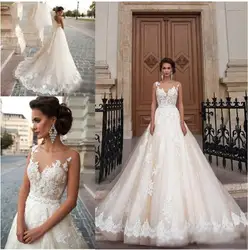 SHJ135 2019 Роскошные Vestido De Noiva сексуальный халат де mariée Роскошная свадебная одежда вырез Свадебное платье