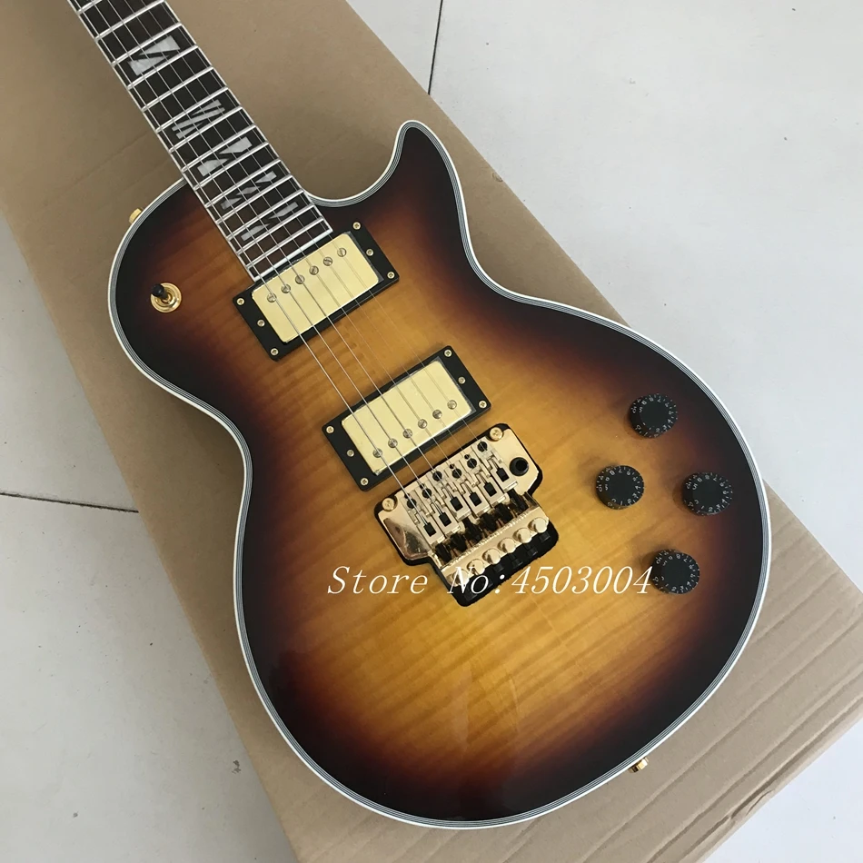 

New arrival solid electric guitar Gisten 1959 R9 les Tiger Flame Standard LP 59 electric guitar in stock