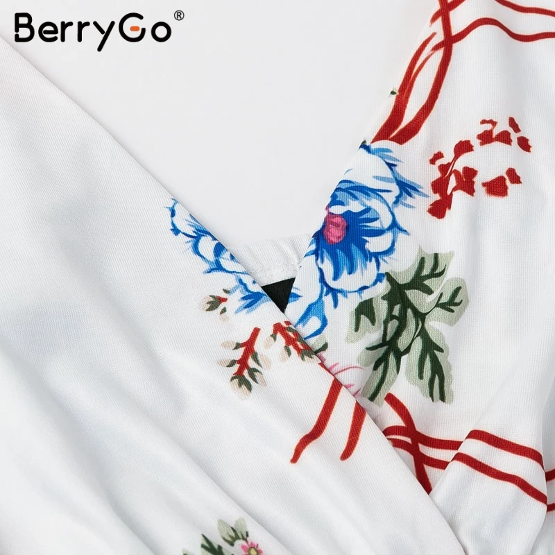 BerryGo сексуальное платье на бретельках с v образным вырезом женские платья летние