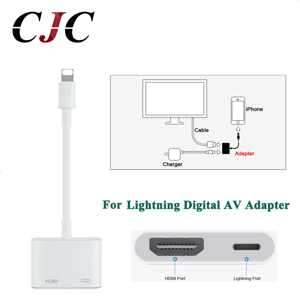 

1080p HDMI For Mini Lightning AV HDMI HDTV TV Digital Cable Adapter for iPhone 5 5s 6 6s 7 7plus 8 8 plus for iPad Series