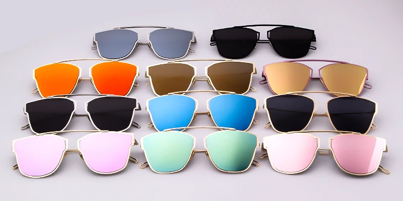 WHO CUTIE, кошачий глаз, солнцезащитные очки для женщин, роскошные, брендовые, дизайнерские, Ретро стиль, зеркальные, светоотражающие линзы, плоский верх, солнцезащитные очки, оттенки OM723