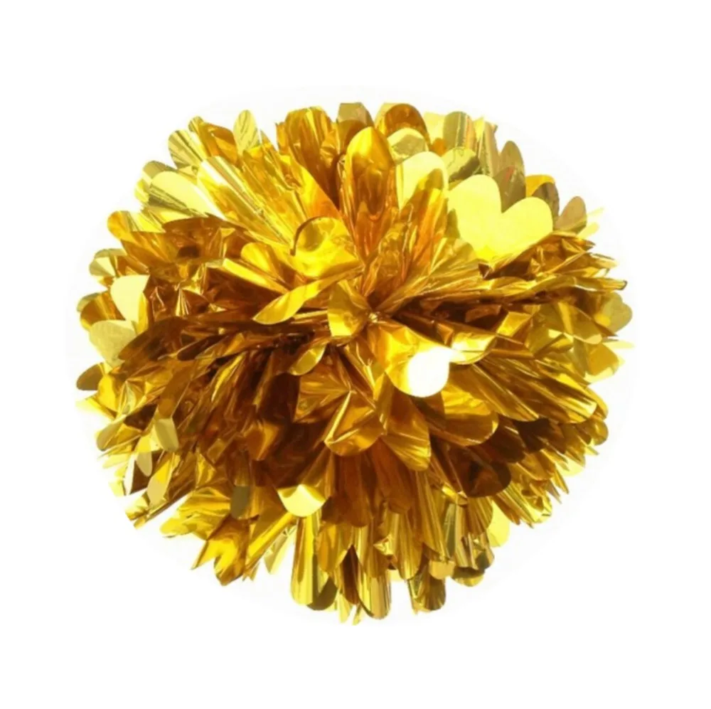 (12 pieces/lot) 10 Inch Metallic Gold Wedding Pom Poms Gold Party