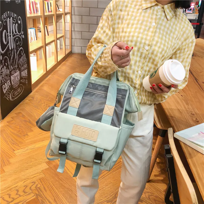 Женские рюкзаки в консервативном стиле, школьные сумки для девочек-подростков, большая вместительность, новая Студенческая сумка для книг, холщовые сумки через плечо с верхней ручкой