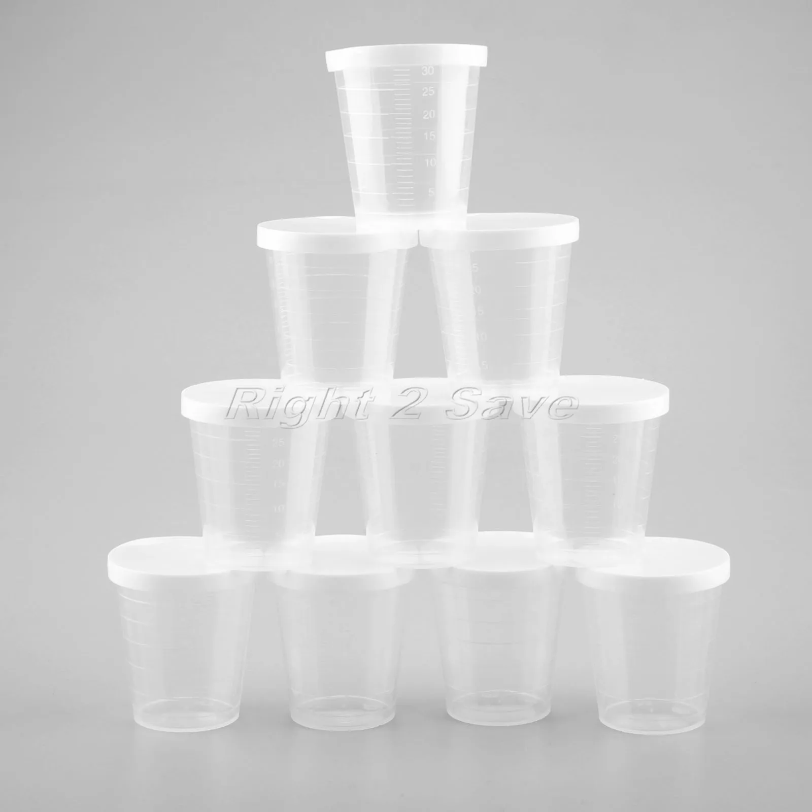 

10PCS Plastic Mesuring Cups 30ML Indexing Container with cap Transparent Bottle Cosmetic DIY Mask making Beauty Tool