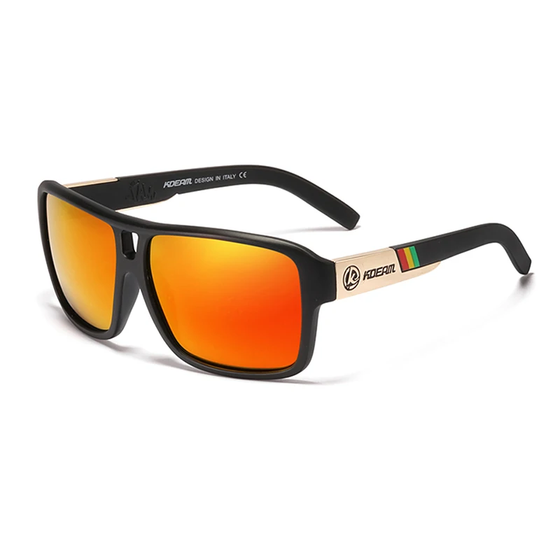 KDEAM очки поляроидные мужские спортивные очки с Твердый чехол Квадратные Солнцезащитные очки wo мужские брендовые поляризованные очки для вождения для улицы KD520 - Цвет линз: C213