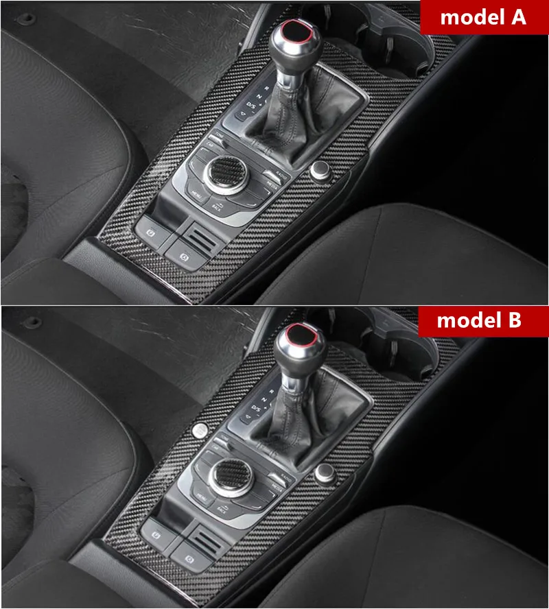 Углеродного волокна центр панель переключения передачи Панель декоративная крышка Накладка для Audi A3 8 V 2013- для леворульных автомобилей Аксессуары для автомобильного интерьера
