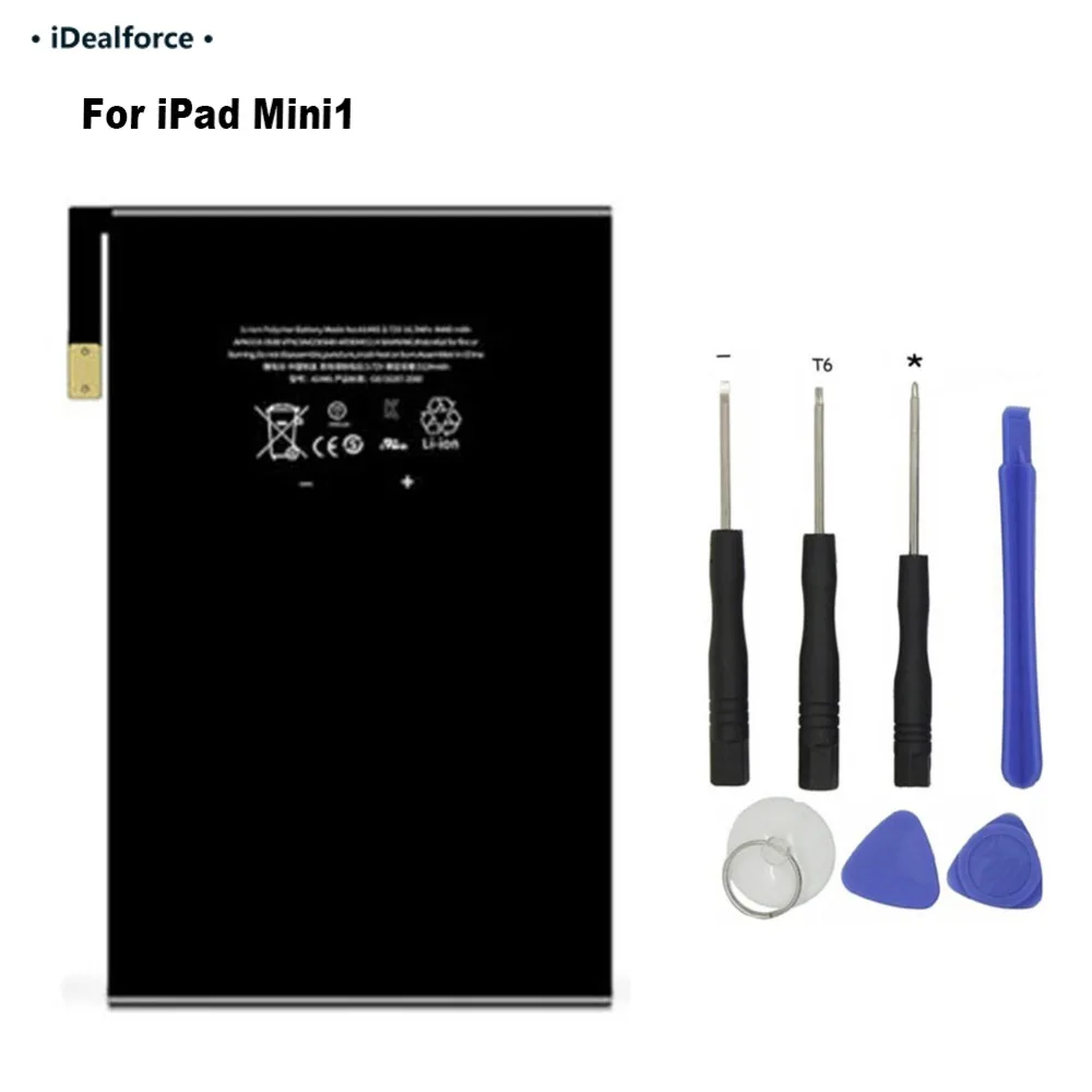 

High Quality Replacement Internal Li-ion Battery 4440mAh For iPAD Mini 1 MINI1 Tablet Batteries with tool / A1432 A1454 A1455