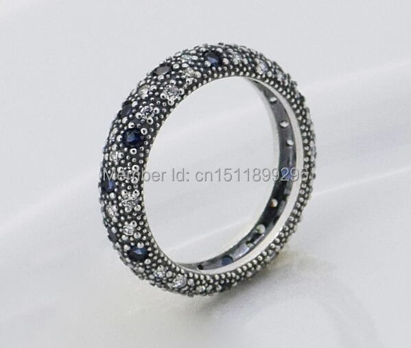 

Compatible with European Jewelry midnight blue crystal Silver Ring New Authentic 925 Sterling Silver Ring Free Shipping