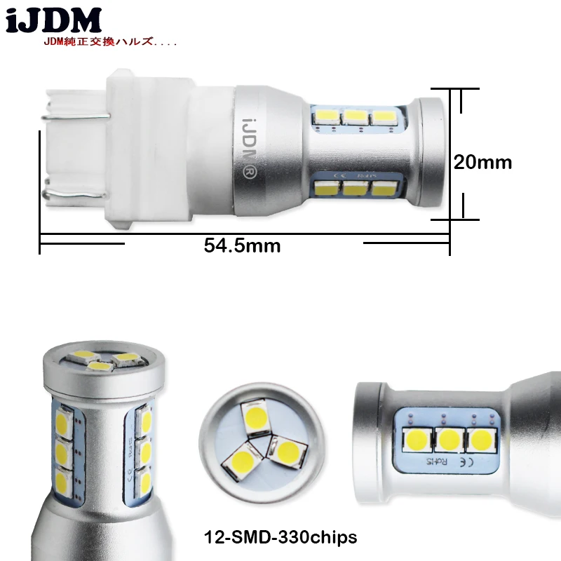 IJDM 3157 светодиодный лампы P27/5 Вт P27/7 Вт T25 3030 12SMD супер яркий 12V Для 2011& вверх Пневматическая Пружина для джипа Grand Cherokee, Габаритные огни