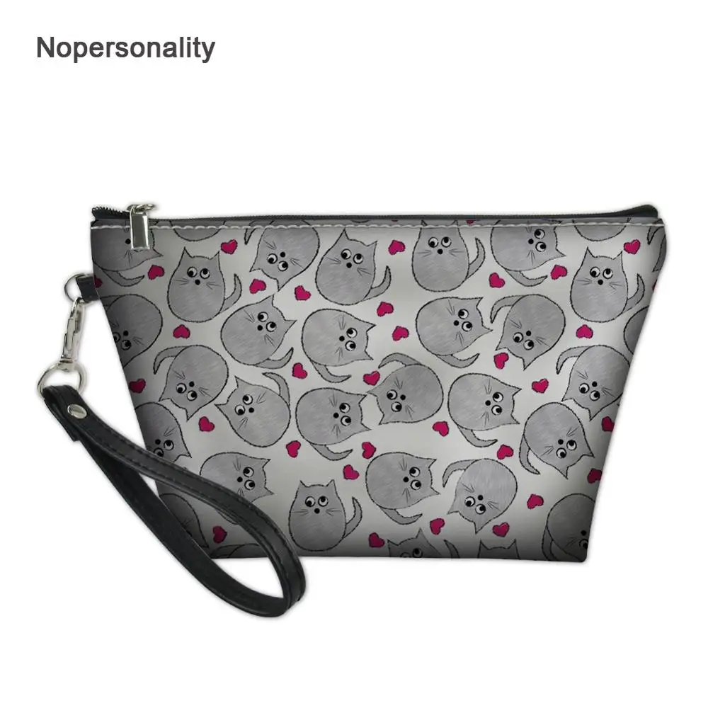 

Nopersonality Leather Women Make Up Bag Cute Papillon Dog Print Cosmetic Case for Makeup Small Zipper Travel Toiletry Bag