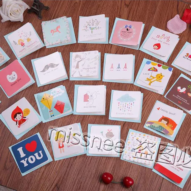 man greeting cards korean small cute mini birthday thank