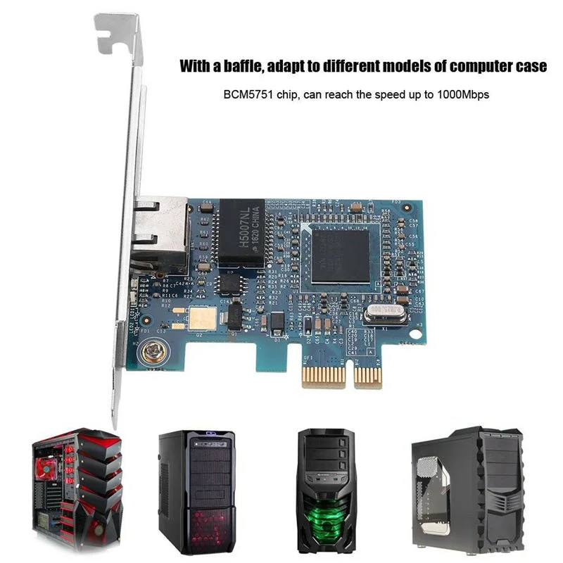 Bcm5751 гигабитный Настольный сетевой адаптер 1000 Мбит/с Pcie карта