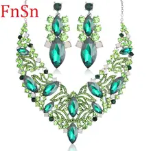 Fnsn2017 горячие новые модные Ювелирные наборы Кристальные Чокеры ожерелье Красочные Стразы Свадебный подарок для женщин невесты Вечерние S167