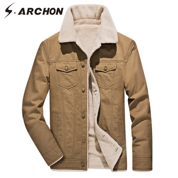 

S.ARCHON Winter Cotton Tactical Jackets Velvet Thick Warm Army Military Jacket Casual Warm Windproof Aire Force Outerwear Coat