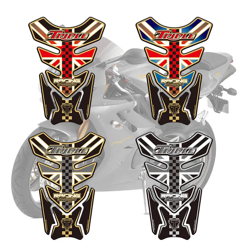 Motorcycle Tank Sticker Decals 3D Tank Pad For Triumph Triple Street