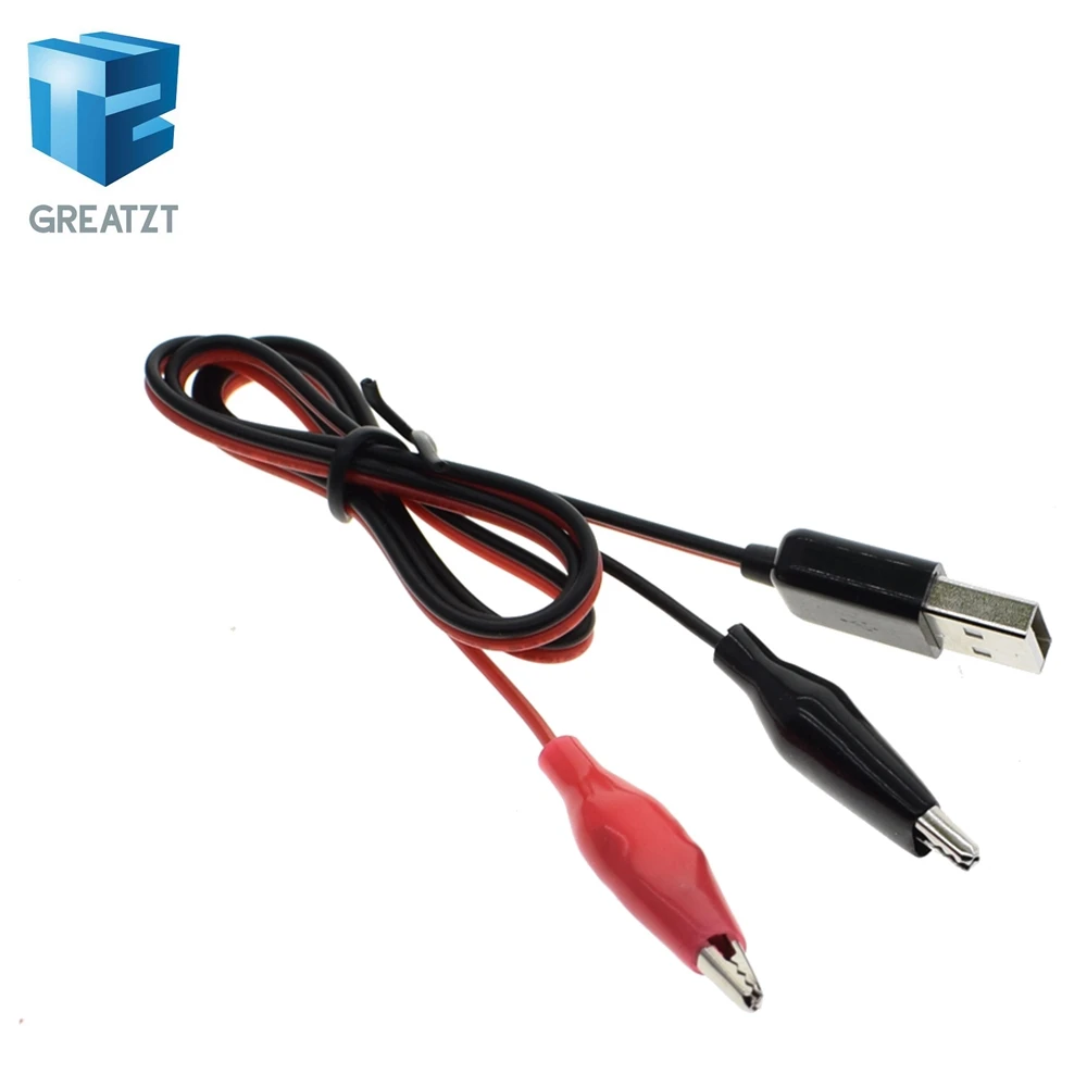 GREATZT медные зажимы аллигатора с проводом Мужской USB разъем Тестовые провода