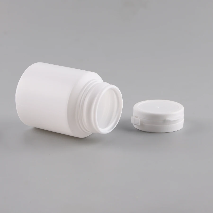 10PCS 100G 100ML White Pill Bottle,Solid Bottle With Flip Top Cap, Hard
