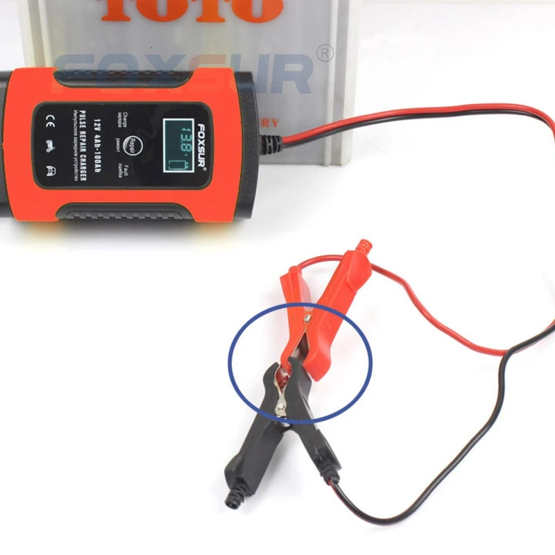 AABB-Foxsur 12V Универсальное зарядное устройство для ремонта батареи Тип 12Ah 36Ah 45Ah 60Ah 100Ah импульсный Ремонт зарядное устройство для батареи ЖК-дисплей-Eu P