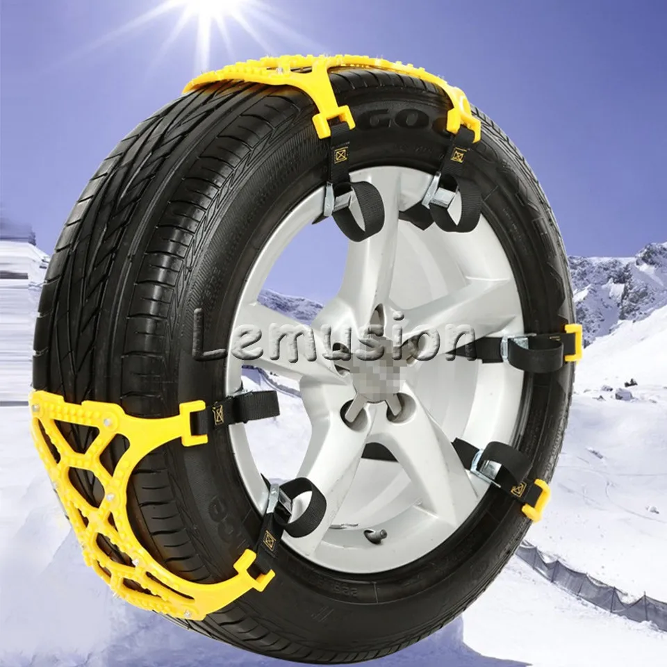 10x Car Winter Tire Snow Chain Anti skid Outdoor Tyre Emergency Orange