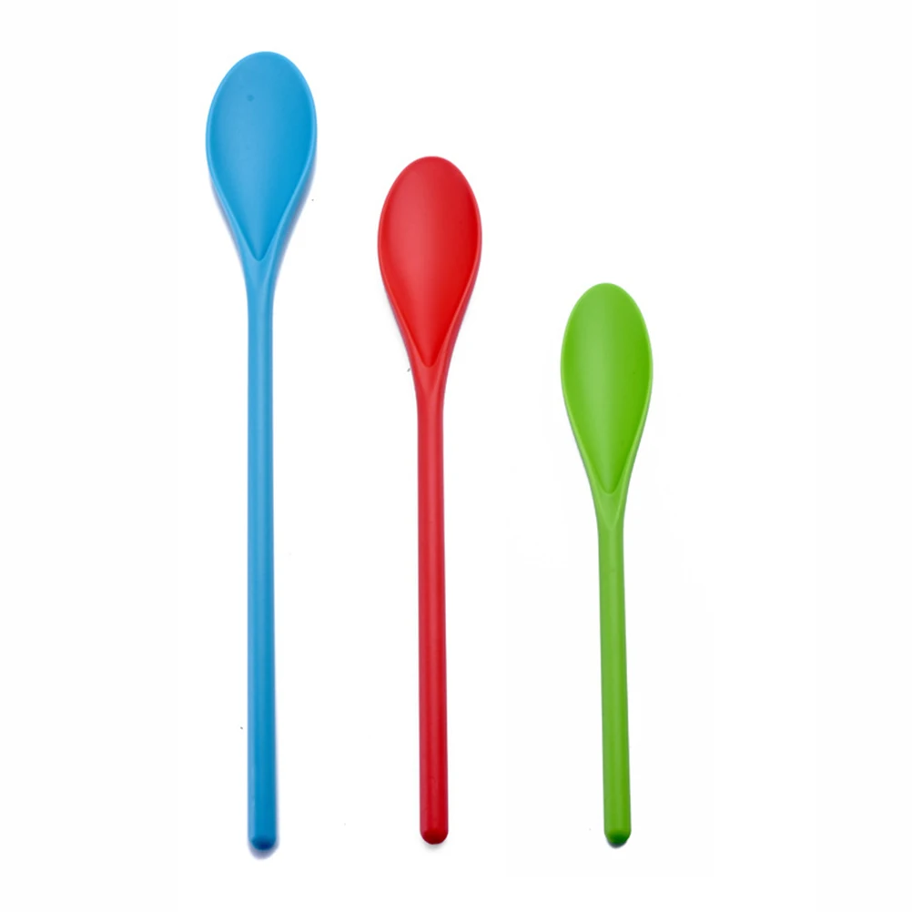 

1PCS Salad Spoon Set Heavy Duty Plastic Portable Non-toxic Long Handle Three-peice Dishware Set for Home Travel Kitchen