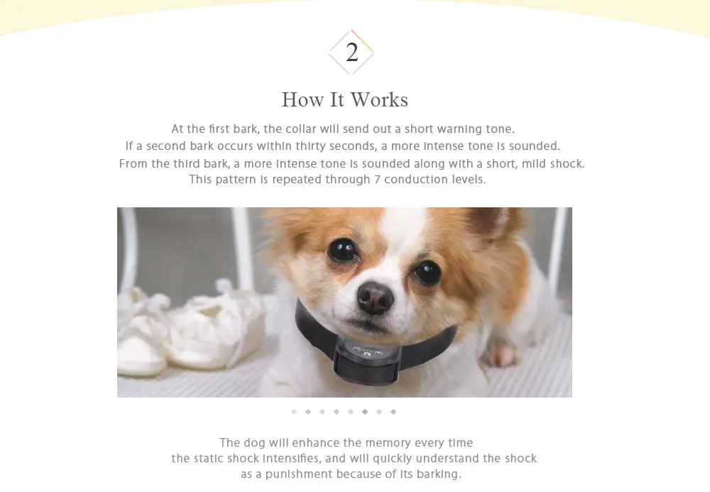 PaiPaitek PD 258 Anti-bark Dog Collar with 7 Levels Adjustable Sensitivity Control for Medium / Small Pets
