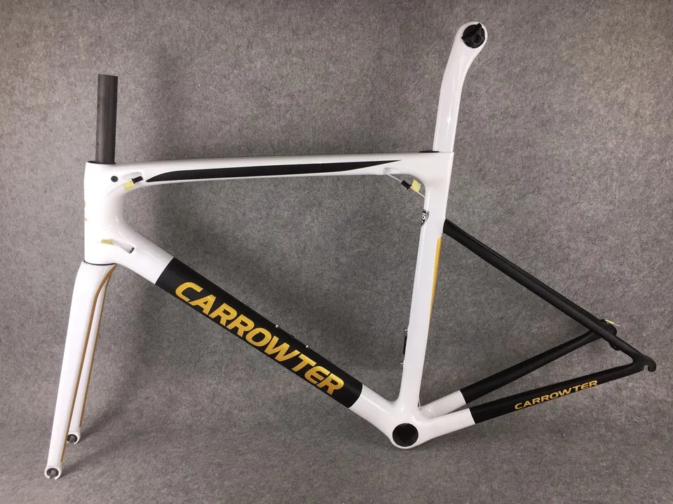 Китай Oem 80 цветов индивидуальный углерод дорожный каркас CARROWTER белого золота специальный Wiggins дорожный велосипед набор рам