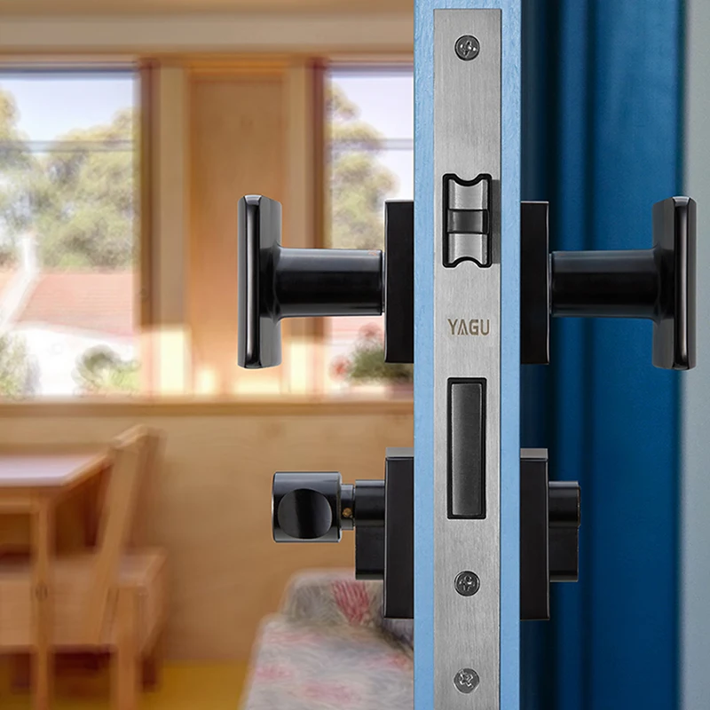  European Style Zinc Alloy Door Lock Rectangular Shape Simple Bedroom/Kitchen Door Handle Split Door - 33011757232