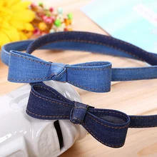 Hot Sale Fashion Handmade Blue Bowknot Hairbands Denim Leisure Women Headband Korean Jeans Barrette Hair Accessories for Girls