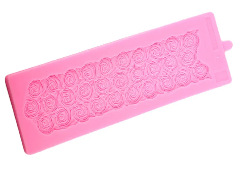 Цветок вихревой шаблон силиконовой формы кружева розовый коврик свадебный торт кайма для мастики украшения торта инструменты Конфеты набор для выпечки с шоколадом плесень