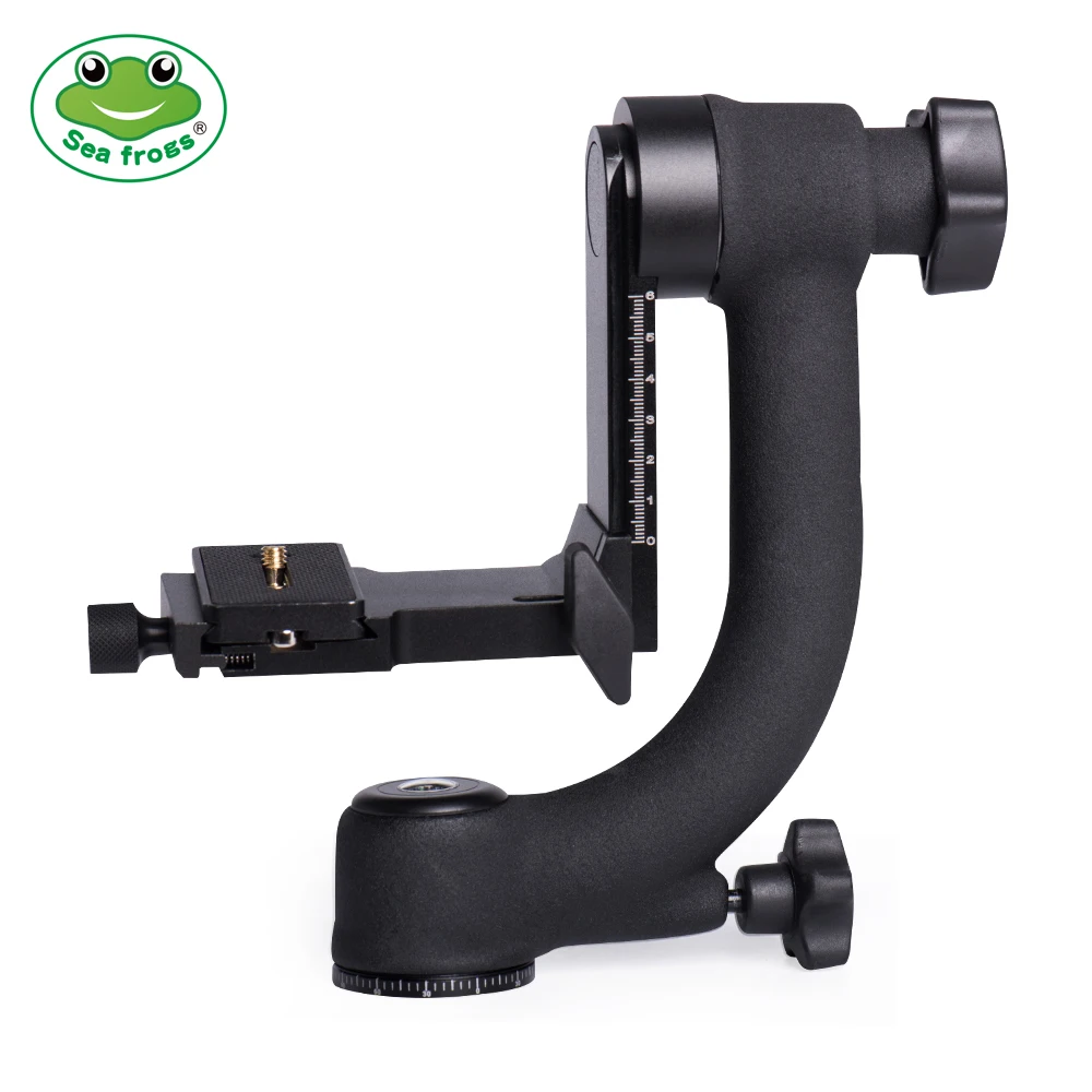 

Seafrogs Professional Gimbal Tripod Head for Camera Telephoto Lens Quick Release Plate 360 Degree Rotation