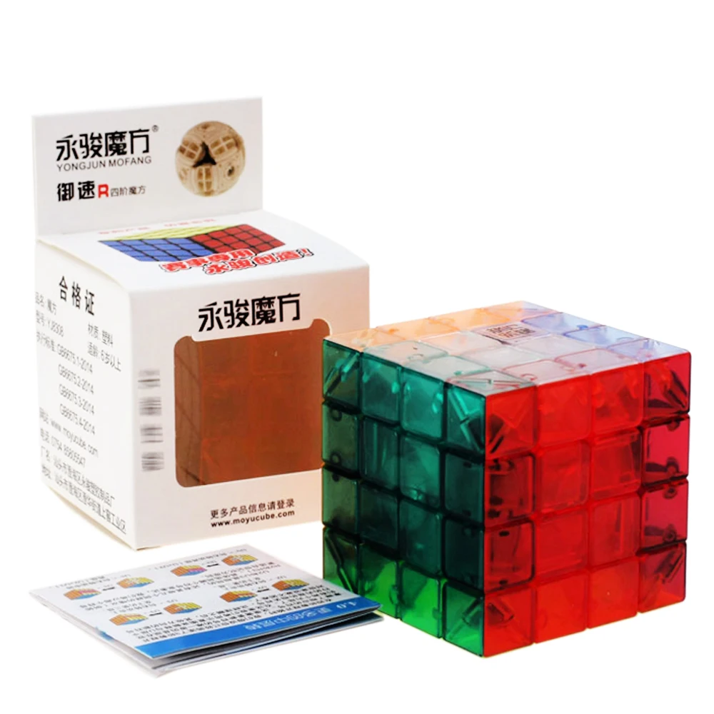 YJ 4 слоя 4*4 Pellucid игрушки Magic Cube для детей YongJun скорость гиалин Cubo Megico 4x4x4 Дети