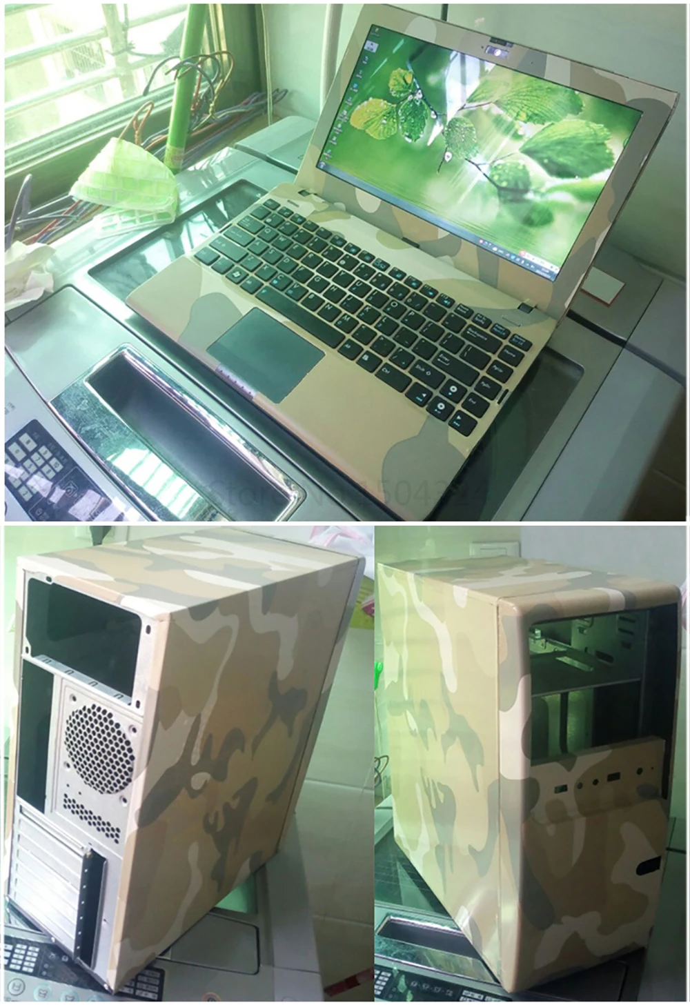 10x100 см Цифровой Лесной зеленый камуфляж пустыня виниловая пленка ...