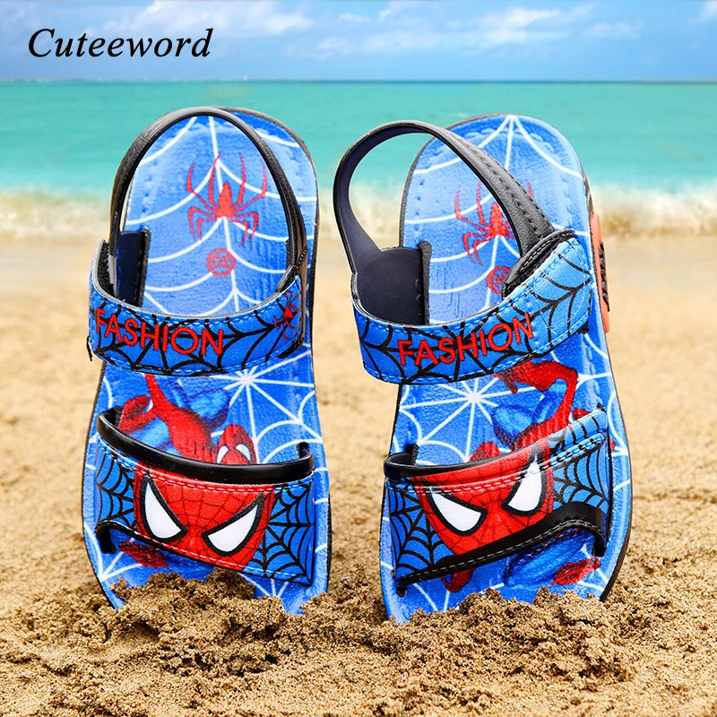 Boys Sandals Children Beach Shoes Cartoon Boys Spiderman Sandals 2018