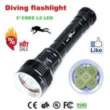 2015 DX5 diving flashlight CREE XM L2 8000LM waterproof torch underwater 100M led flashlight for 26650