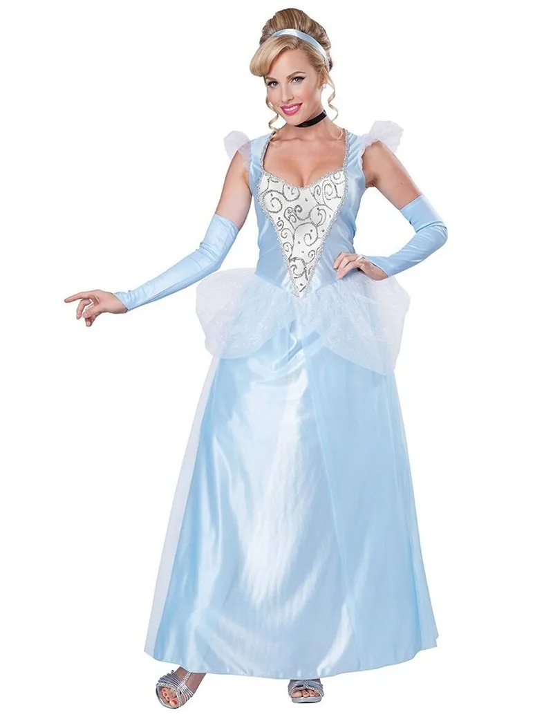 Movie Sandy Girl Cinderella Princess Adult Cosplay Costume Deluxe Party Women Fancy Dress Halloween Masquerade Costume (1)