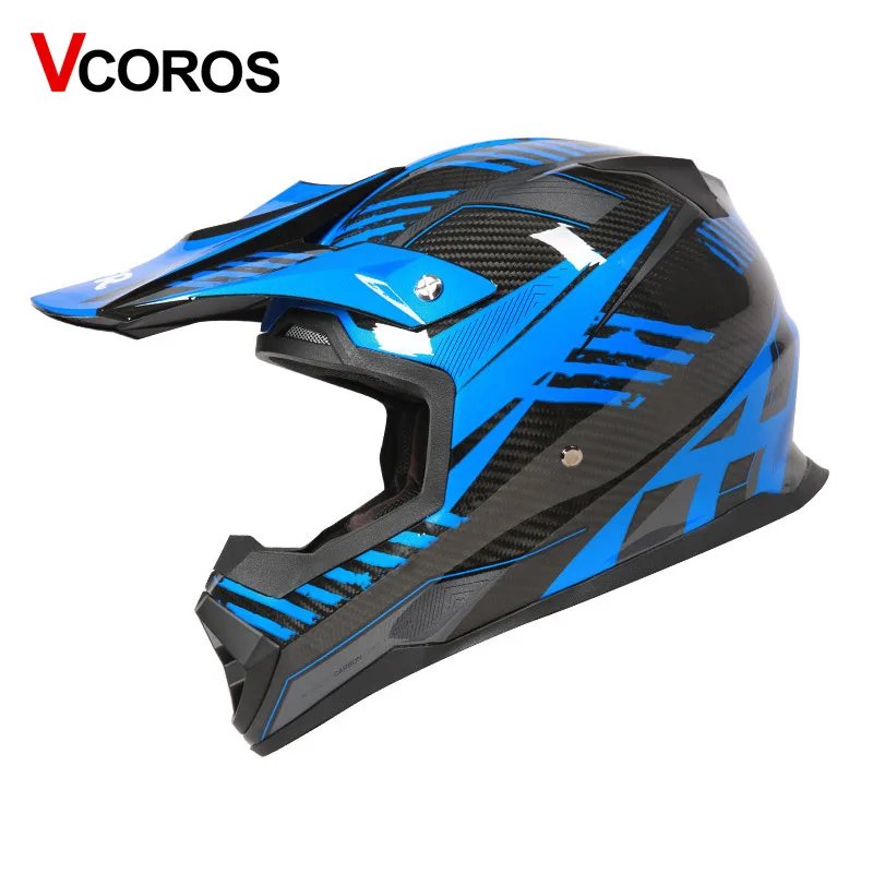 VCOROS углеродное волокно внедорожный мото rcycle шлем Легкий для мужчин ATV moto cross moto rbike гоночный шлем мото шлемы одобренный ECE - Цвет: 5